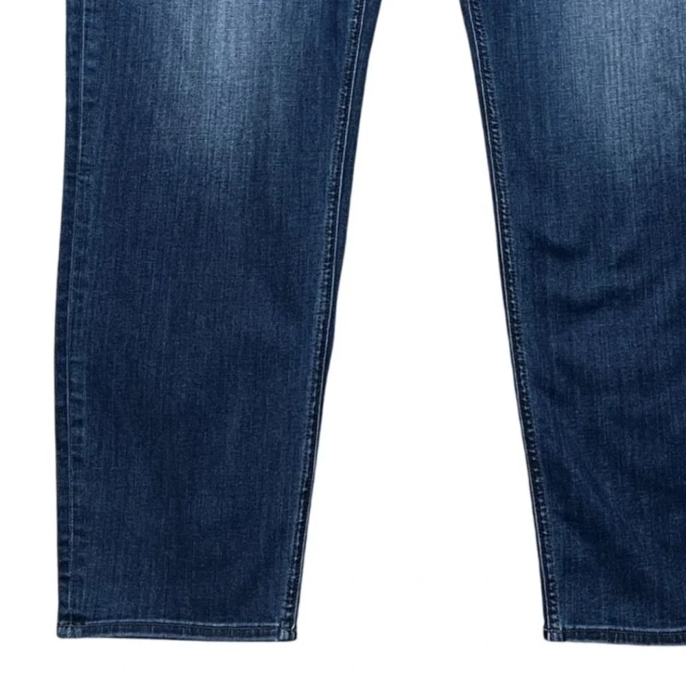 Banana Republic Traveler Jeans Mens 42x34 Dark Wash Taper Fit 5 Pocket Denim EUC